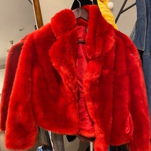 RED FUR JACKET